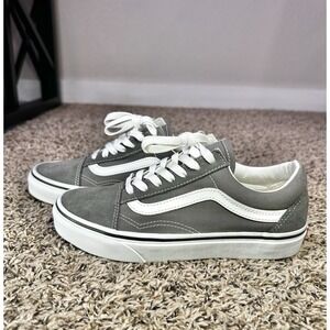 VANS Old Skool Shoe Gray White Unisex Shoes Sneakers Women's Size 6.5